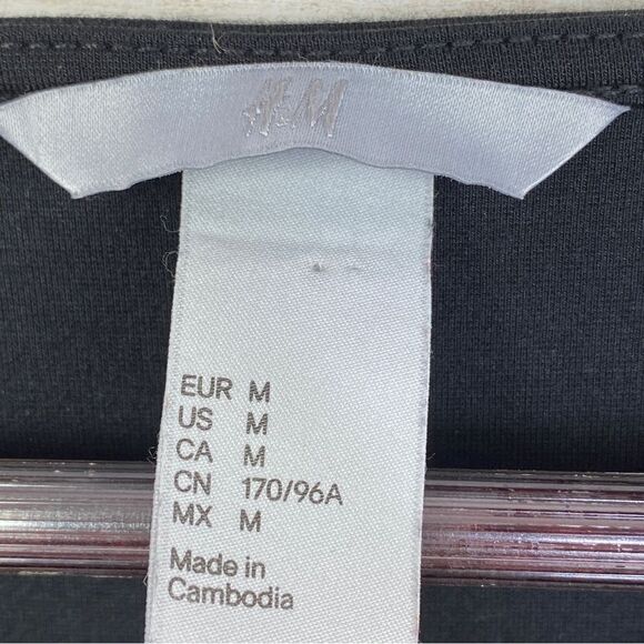 H&M Knit Colorblock Bodycon Sheath Dress Black Gray Medium - Picture 10 of 14